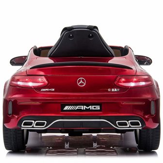 Elektrische Kinderauto Mercedes-Benz C63 AMG Rood 12V Met Afstandsbediening FULL OPTION