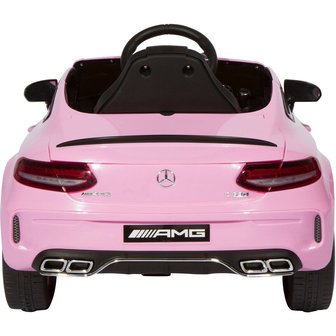 Elektrische Kinderauto Mercedes-Benz C63 AMG Roze 12V Met Afstandsbediening FULL OPTION