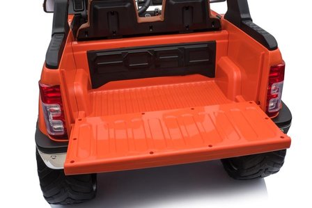 Elektrische Kinderauto Ford Ranger F650 Oranje 2 persoons MP4 Scherm 12V Met Afstandsbediening FULL OPTION