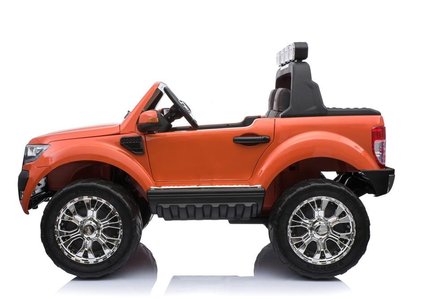 Elektrische Kinderauto Ford Ranger F650 4x4 Oranje 2 persoons 24V MP4 Scherm Met Afstandsbediening FULL OPTION