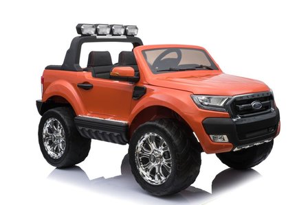 Elektrische Kinderauto Ford Ranger F650 4x4 Oranje 2 persoons 24V MP4 Scherm Met Afstandsbediening FULL OPTION