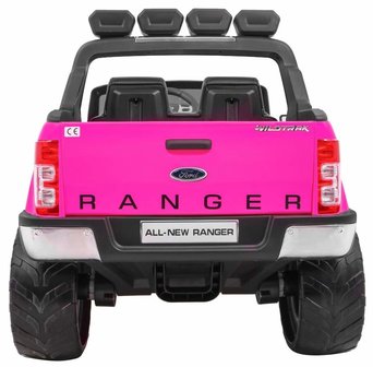 Elektrische Kinderauto Ford Ranger F650 4x4 Roze 2 persoons 24V MP4 Scherm Met Afstandsbediening FULL OPTION