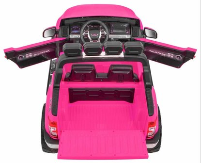 Elektrische Kinderauto Ford Ranger F650 4x4 Roze 2 persoons 24V MP4 Scherm Met Afstandsbediening FULL OPTION