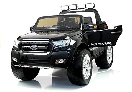 Elektrische Kinderauto Ford Ranger F650 4x4 Zwart 2 persoons 24V MP4 Scherm Met Afstandsbediening FULL OPTION