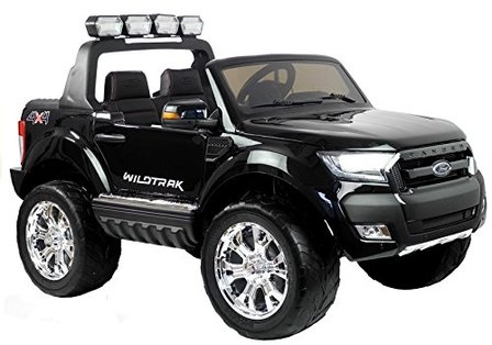 Elektrische Kinderauto Ford Ranger F650 4x4 Zwart 2 persoons 24V MP4 Scherm Met Afstandsbediening FULL OPTION