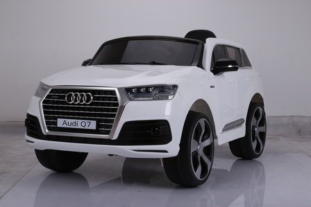 Elektrische Kinderauto Audi Q7 Wit 12V Met Afstandsbediening 