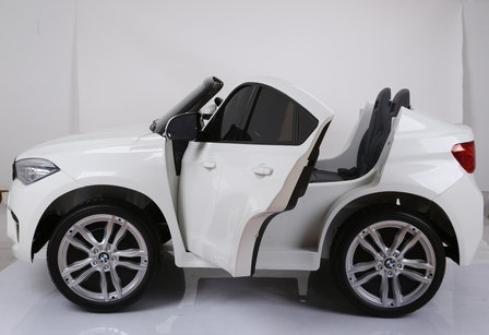  Elektrische Kinderauto BMW X6M Wit 12V Met Afstandsbediening 2 Persoons Auto