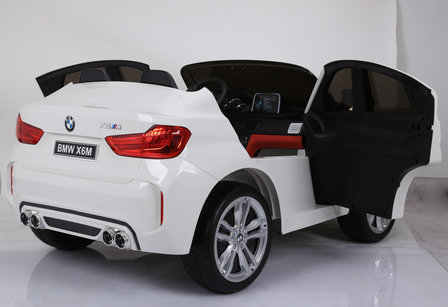  Elektrische Kinderauto BMW X6M Wit 12V Met Afstandsbediening 2 Persoons Auto