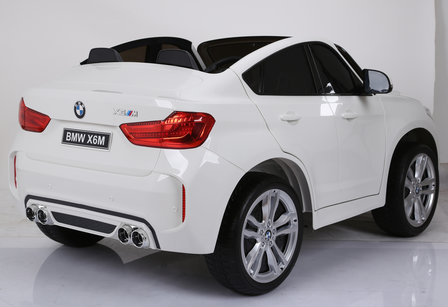  Elektrische Kinderauto BMW X6M Wit 12V Met Afstandsbediening 2 Persoons Auto