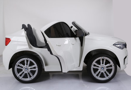  Elektrische Kinderauto BMW X6M Wit 12V Met Afstandsbediening 2 Persoons Auto