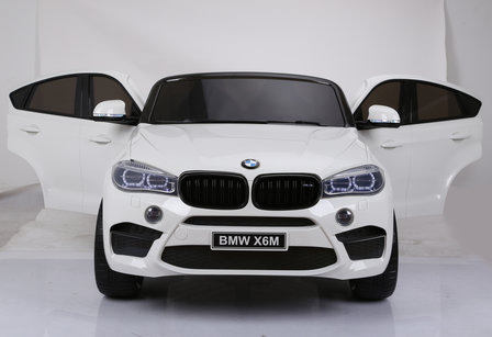  Elektrische Kinderauto BMW X6M Wit 12V Met Afstandsbediening 2 Persoons Auto