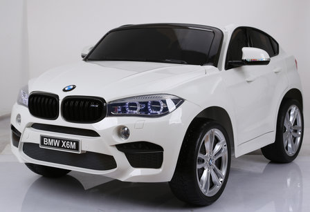  Elektrische Kinderauto BMW X6M Wit 12V Met Afstandsbediening 2 Persoons Auto