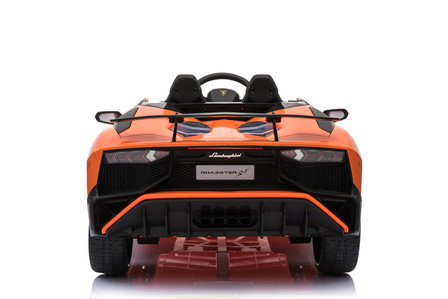 Elektrische Kinderauto Lamborghini Aventador SV Oranje 12V Met Afstandsbediening 
