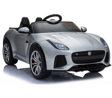 Elektrische Kinderauto Jaguar F-Type 12V met Afstandsbediening - Zilver