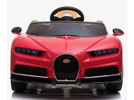 Elektrische Kinderauto Bugatti Chiron 12V met Afstandsbediening - Rood