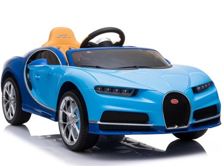 Elektrische Kinderauto Bugatti Chiron 12V met Afstandsbediening - Blauw