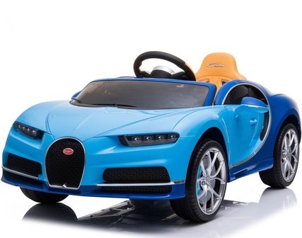 Elektrische Kinderauto Bugatti Chiron 12V met Afstandsbediening - Blauw