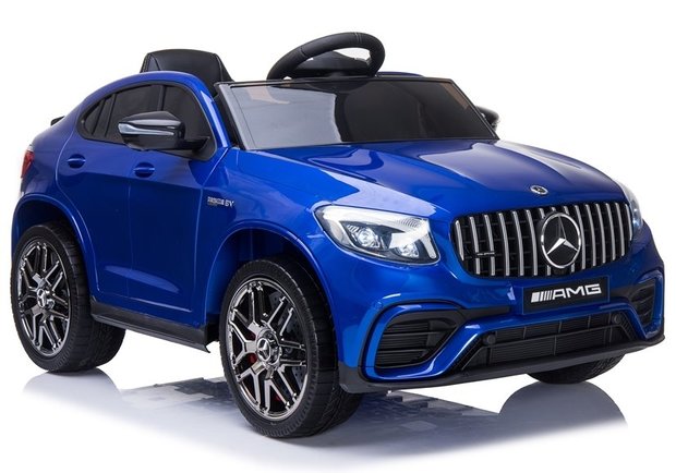 Elektrische Kinderauto Mercedes Benz GLC 63 S Blauw 12V Met Afstandsbediening FULL OPTIONS