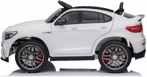 Elektrische Kinderauto Mercedes Benz GLC 63 S Wit 12V Met Afstandsbediening FULL OPTIONS