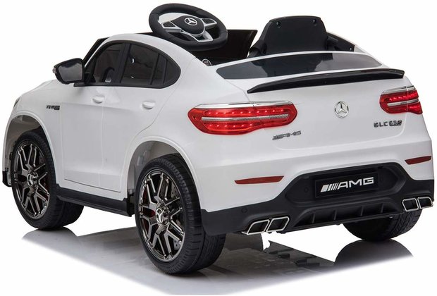 Elektrische Kinderauto Mercedes Benz GLC 63 S Wit 12V Met Afstandsbediening FULL OPTIONS