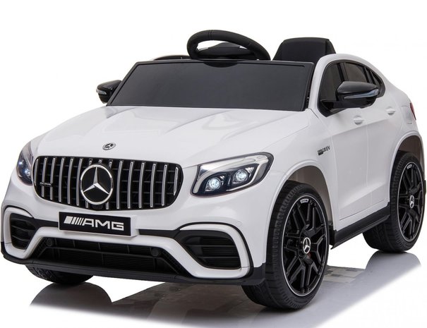 Elektrische Kinderauto Mercedes Benz GLC 63 S Wit 12V Met Afstandsbediening FULL OPTIONS