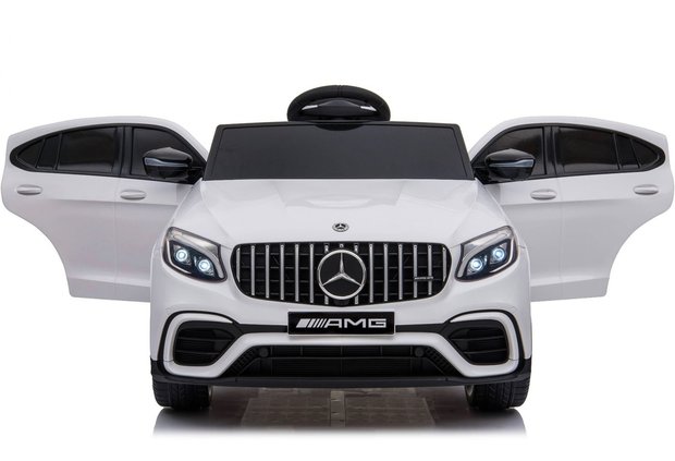 Elektrische Kinderauto Mercedes Benz GLC 63 S Wit 12V Met Afstandsbediening FULL OPTIONS