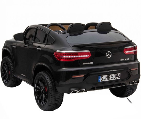 Elektrische Kinderauto Mercedes Benz GLC 63 S Zwart 2 Persoons 12V Met Afstandsbediening FULL OPTIONS