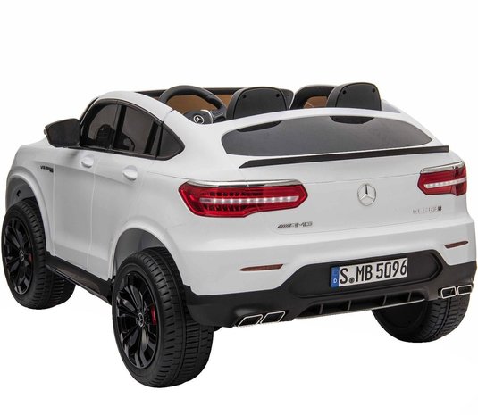 Elektrische Kinderauto Mercedes Benz GLC 63 S Wit 2 Persoons 12V Met Afstandsbediening FULL OPTIONS