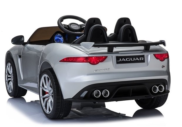 Elektrische Kinderauto Jaguar F-Type 12V met Afstandsbediening - Zilver