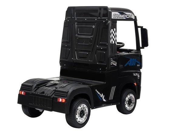 Elektrische Kinder vrachtauto Mercedes Actross Truck 4x4 Zwart 24V Met Afstandsbediening FULL OPTIONS
