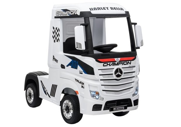 Elektrische Kinder vrachtauto Mercedes Actross Truck 4x4 Wit 24V Met Afstandsbediening FULL OPTIONS