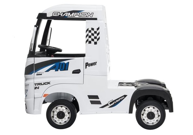Elektrische Kinder vrachtauto Mercedes Actross Truck 4x4 Wit 24V Met Afstandsbediening FULL OPTIONS
