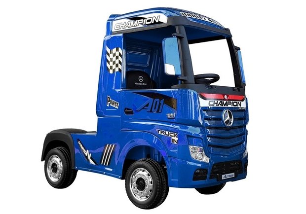 Elektrische Kinder vrachtwagen Mercedes Actross Truck 4x4 Blauw 24V Met Afstandsbediening FULL OPTIONS