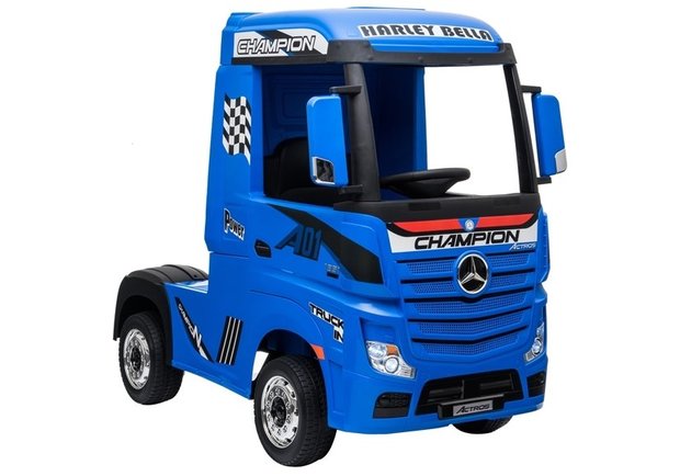 Elektrische Kinder vrachtauto Mercedes Actross Truck 4x4 Blauw 24V Met Afstandsbediening FULL OPTIONS