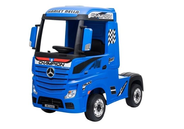 Elektrische Kinder vrachtwagen Mercedes Actross Truck 4x4 Blauw 24V Met Afstandsbediening FULL OPTIONS