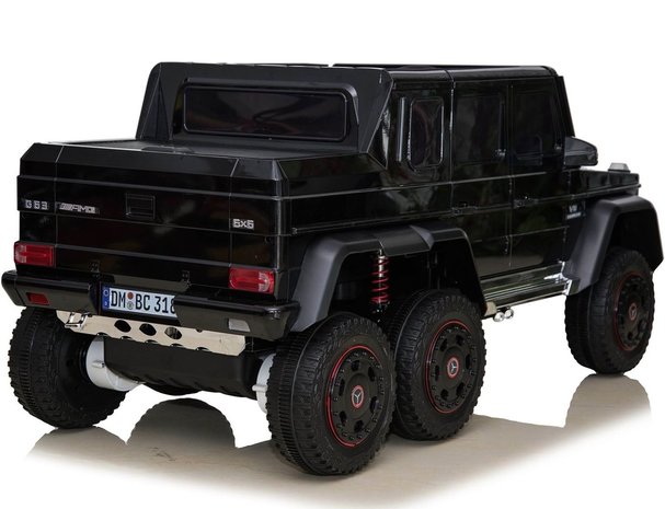 Elektrische Kinderauto Mercedes-Benz G63 AMG 6x6 Zwart 24V Met Afstandsbediening FULL OPTION