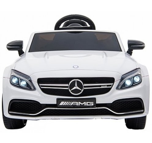 Elektrische Kinderauto Mercedes-Benz C63 AMG Wit 12V Met Afstandsbediening FULL OPTION