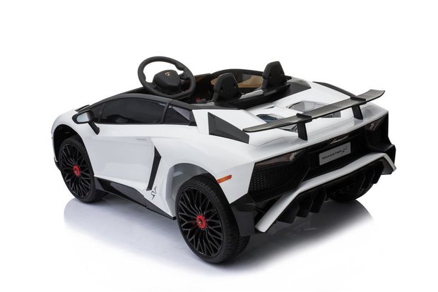 Elektrische Kinderauto Lamborghini Aventador SV Wit 12V Met Afstandsbediening 