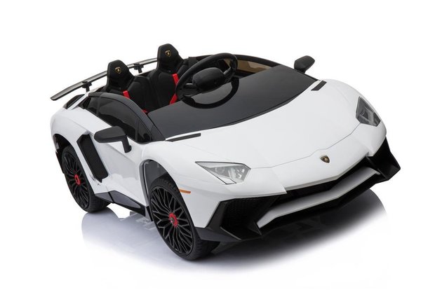 Elektrische Kinderauto Lamborghini Aventador SV Wit 12V Met Afstandsbediening 