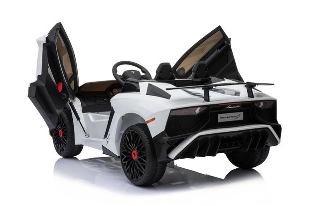 Elektrische Kinderauto Lamborghini Aventador SV Wit 12V Met Afstandsbediening 