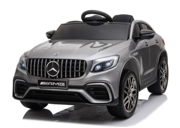 Elektrische Kinderauto Mercedes Benz GLC 63 S Zilver 12V Met Afstandsbediening FULL OPTIONS