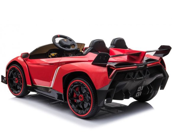 Elektrische Kinderauto Lamborghini Veneno 4x4 Rood 2 persoons 24V Met Afstandsbediening FULL OPTION