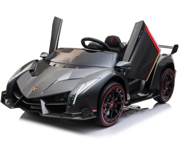 Elektrische Kinderauto Lamborghini Veneno 4x4 Grijs 2 persoons 24V Met Afstandsbediening FULL OPTION