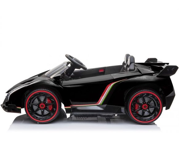 Elektrische Kinderauto Lamborghini Veneno 4x4 Zwart 2 persoons 24V Met Afstandsbediening FULL OPTION