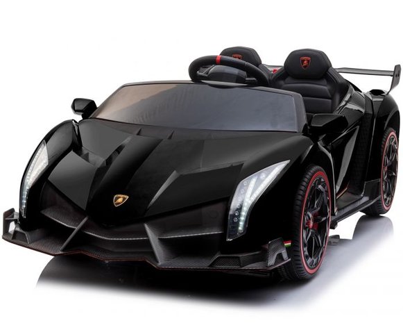 Elektrische Kinderauto Lamborghini Veneno 4x4 Zwart 2 persoons 24V Met Afstandsbediening FULL OPTION