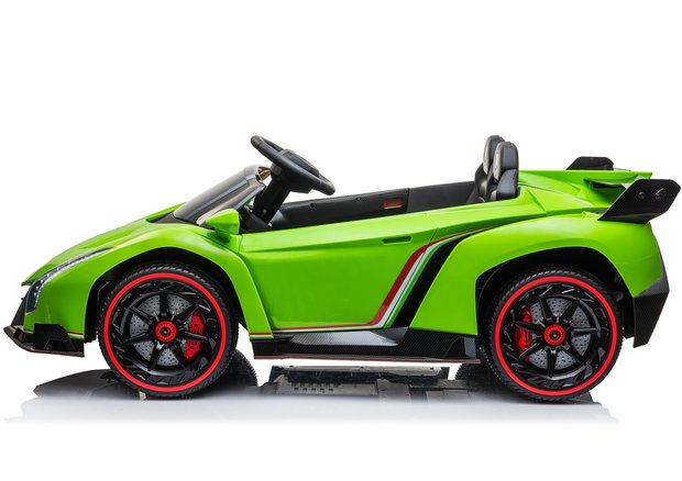 Elektrische Kinderauto Lamborghini Veneno 4x4 Gif Groen 2 persoons 24V Met Afstandsbediening FULL OPTION