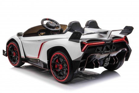 Elektrische Kinderauto Lamborghini Veneno 4x4 Wit 2 persoons 24V Met Afstandsbediening FULL OPTION