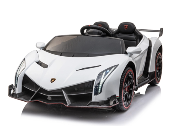 Elektrische Kinderauto Lamborghini Veneno 4x4 Wit 2 persoons 24V Met Afstandsbediening FULL OPTION