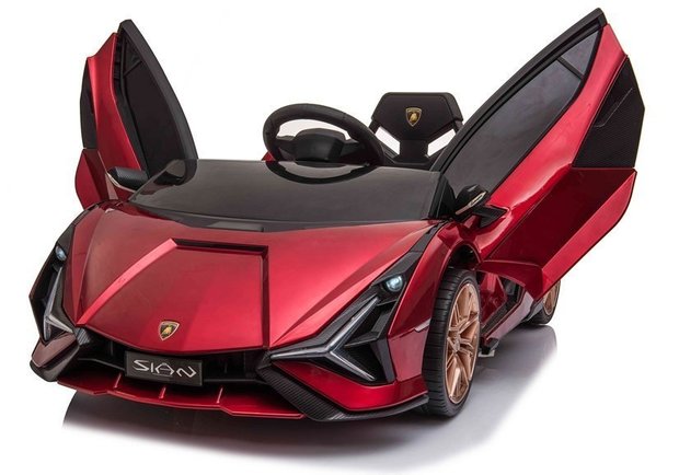 Elektrische Kinderauto Lamborghini Sian Rood 12V Met Afstandsbediening EVA banden en metallic lak