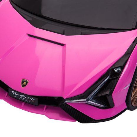 Elektrische Kinderauto Lamborghini Sian Roze 12V Met Afstandsbediening EVA banden en metallic lak
